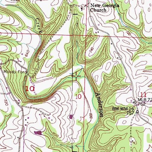 Topographic Map of Watkins Mill (historical), AL