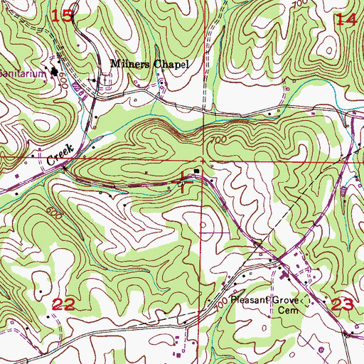 Topographic Map of Watkins Water Mill (historical), AL
