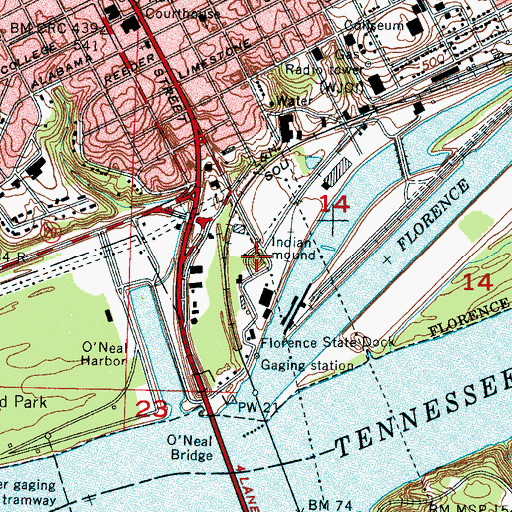 Topographic Map of Waumanona Mound, AL