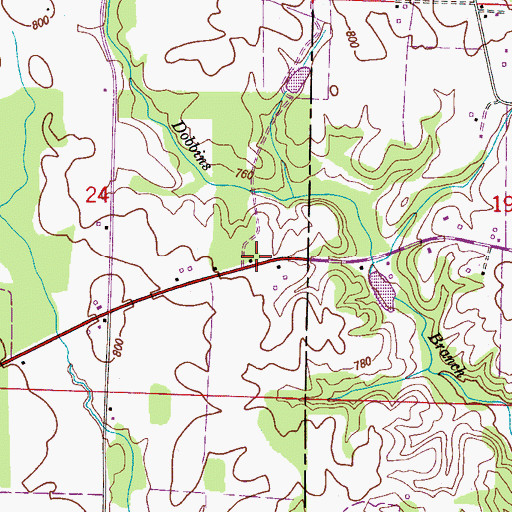 Topographic Map of Westmoreland (historical), AL