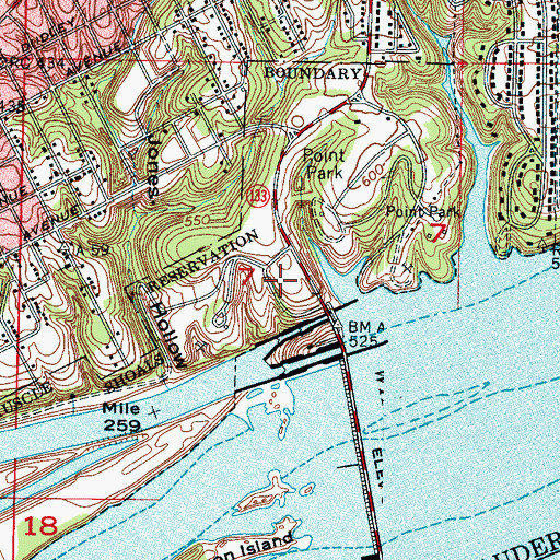 Topographic Map of Wilson Dam Village Number Three (historical), AL