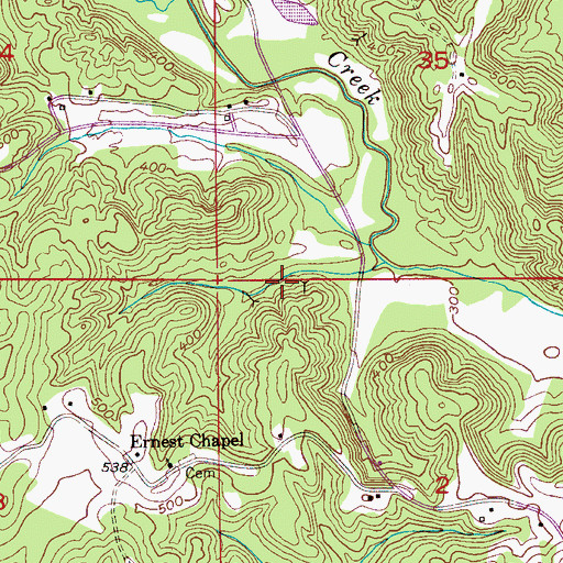 Topographic Map of Atlas Mines, AL