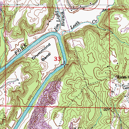 Topographic Map of Baltimore Ford, AL