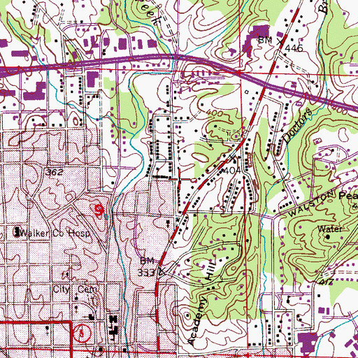 Topographic Map of Birmingham Avenue Church of God, AL