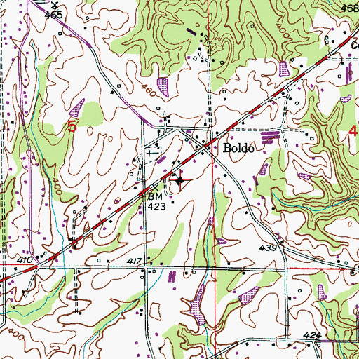 Topographic Map of Boldo Junior High School (historical), AL