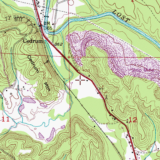 Topographic Map of Cedrum Church, AL