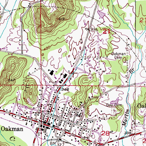 Topographic Map of Church of God of Prophecy, AL