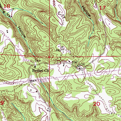 Topographic Map of Clayton Church, AL
