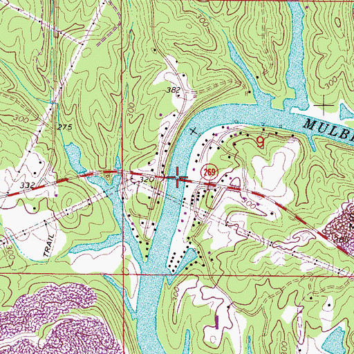 Topographic Map of Copeland Ferry Bridge, AL