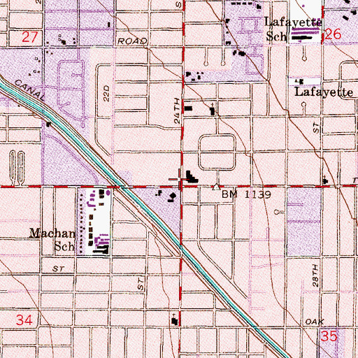Topographic Map of Biltmore Shopping Center, AZ