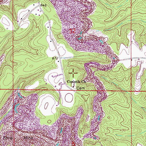 Topographic Map of Corinth School (historical), AL