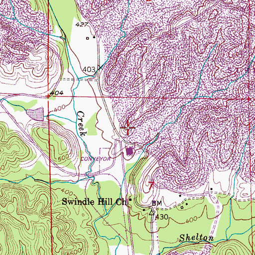 Topographic Map of Corona Mine, AL