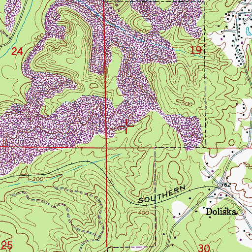 Topographic Map of Davis Mines, AL