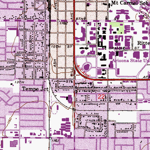 Topographic Map of Birchett Park, AZ