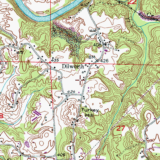 Topographic Map of Dilworth Church, AL
