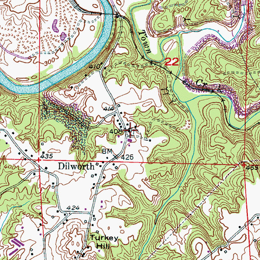 Topographic Map of Dilworth Church, AL