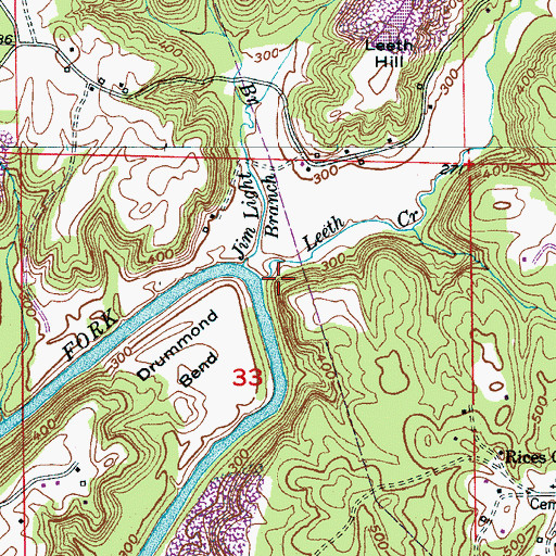 Topographic Map of Drummond Ferry (historical), AL