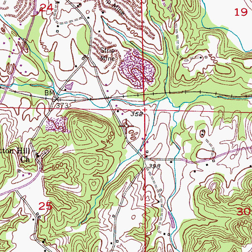Topographic Map of Dutton Valley Church, AL