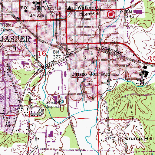 Topographic Map of First Baptist Corona Avenue Church, AL