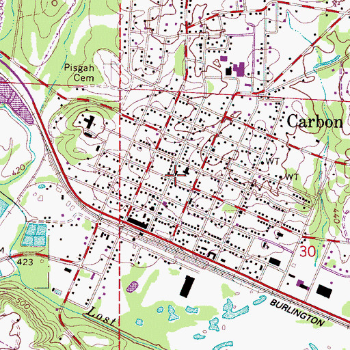 Topographic Map of First Methodist Church, AL