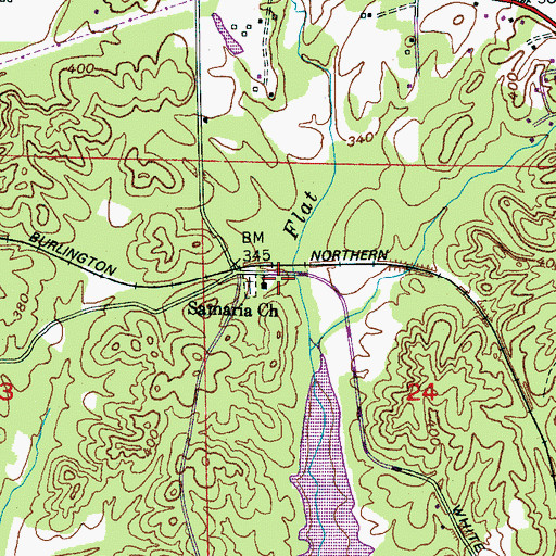 Topographic Map of Flat Branch School (historical), AL