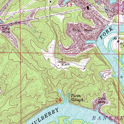 Topographic Map of Franklin Cemetery, AL