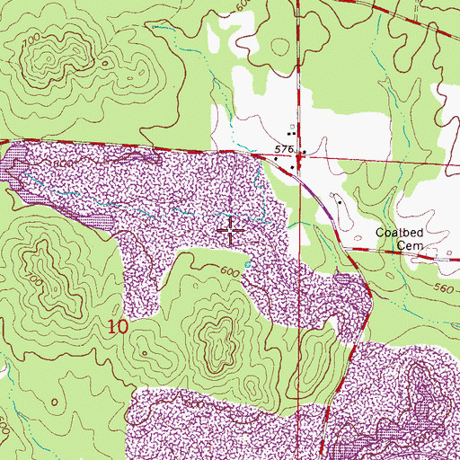 Topographic Map of Galloway Mines, AL