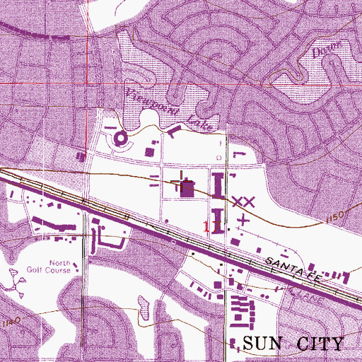 Topographic Map of Banner Boswell Medical Center, AZ