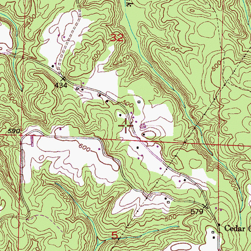 Topographic Map of Grant School (historical), AL