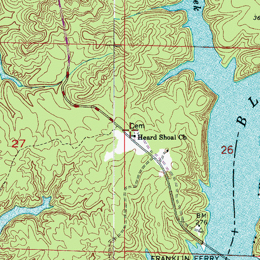 Topographic Map of Heard Shoal School (historical), AL