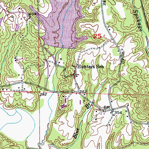 Topographic Map of Hunters Chapel, AL