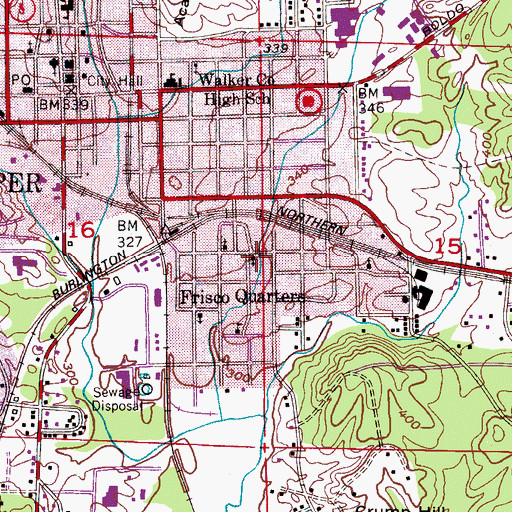 Topographic Map of Jasper Methodist Episcopal Church, AL