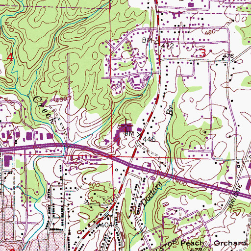 Topographic Map of Jasper Square Shopping Center, AL