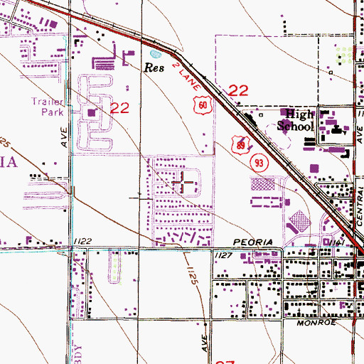 Topographic Map of Braewood Park, AZ