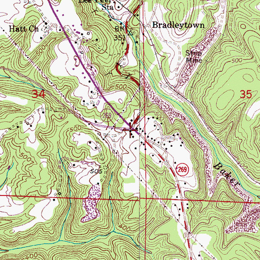 Topographic Map of Key Camp, AL