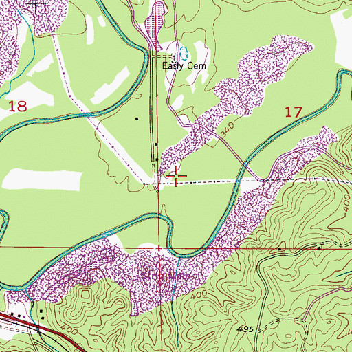Topographic Map of Kings Cemetery, AL