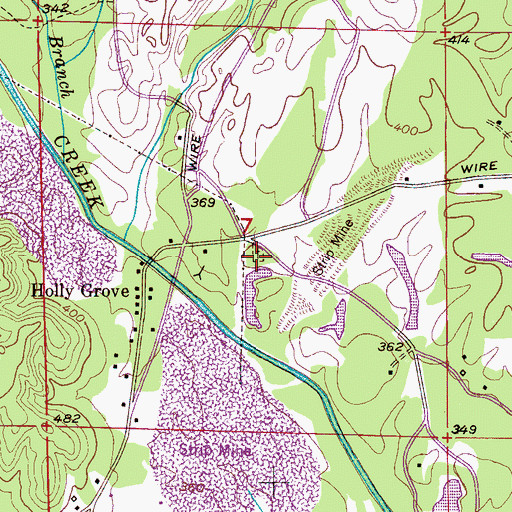Topographic Map of Kings Cemetery, AL