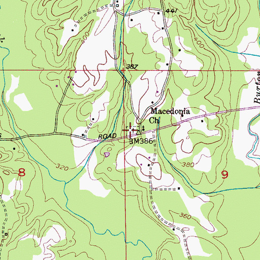 Topographic Map of Macedonia Cemetery, AL