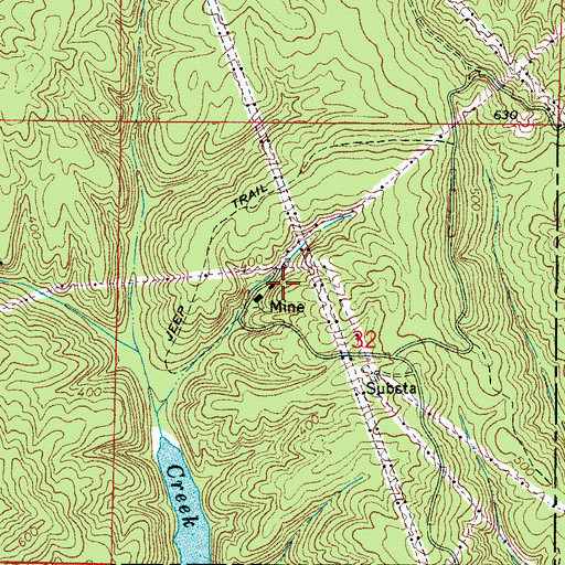 Topographic Map of Maxine Mines, AL