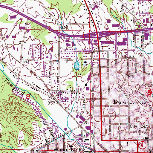 Topographic Map of Memorial Park, AL
