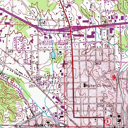 Topographic Map of Memorial Park Elementary School, AL