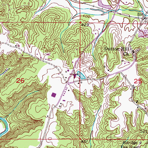 Topographic Map of Midway Church of Christ, AL