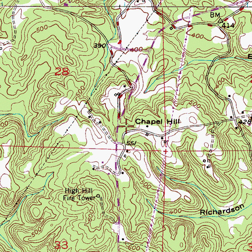 Topographic Map of Miller Cemetery, AL