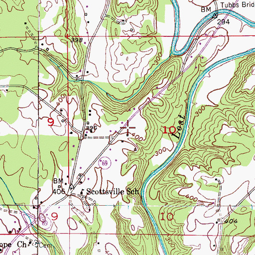 Topographic Map of Morris Cemetery, AL