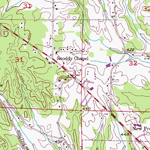 Topographic Map of North Jasper Church, AL