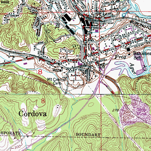 Topographic Map of Old Mount Carmel Baptist Church, AL