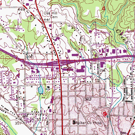 Topographic Map of Parklands Shopping Center, AL