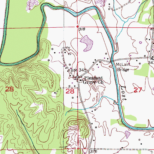 Topographic Map of Pleasant Grove, AL