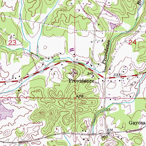 Topographic Map of Providence Cemetery, AL