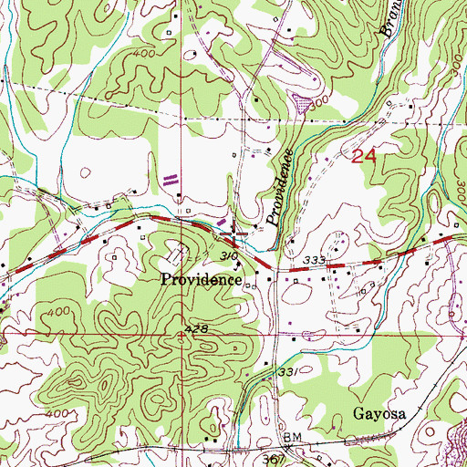 Topographic Map of Providence Baptist Church, AL
